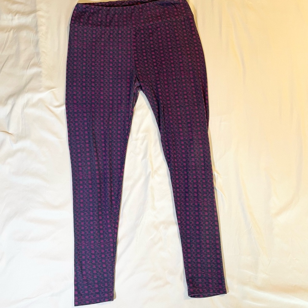 LuLaRoe Purple and Pink Geometric Leggings